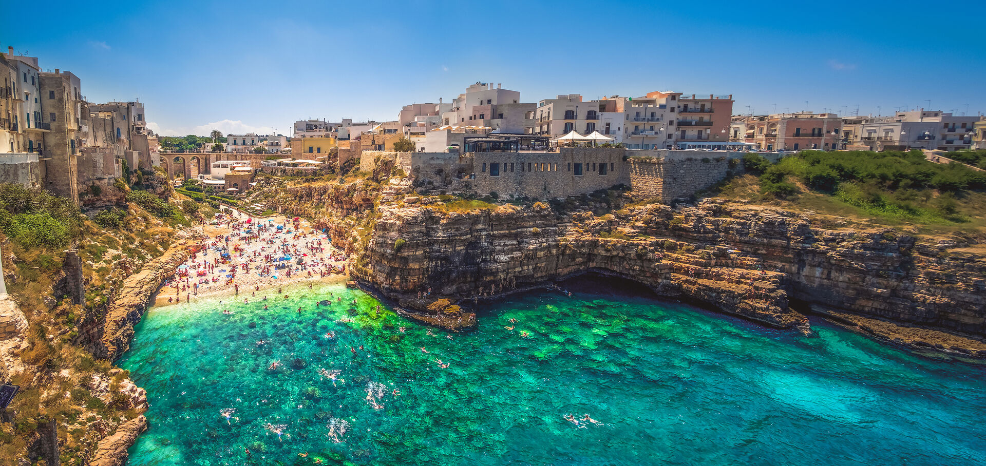 Beautiful blue beach in Italy