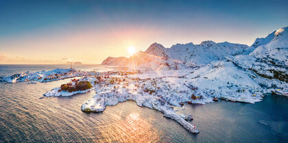 Snow covered mountains in Norway