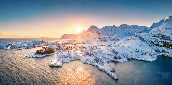 Snow covered mountains in Norway